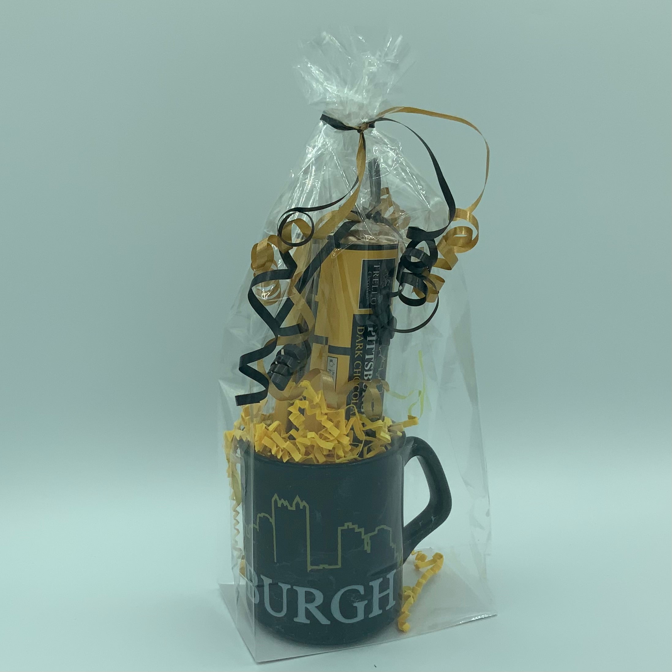 Pittsburgh Skyline Black Marble Mug & Chocolate, Gift Set