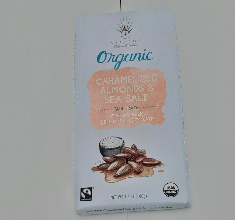 3.5 oz. Caramelized Almonds & Sea Salt Chocolate Bar