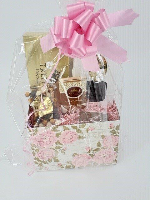 Sweet Pink Flowers Basket