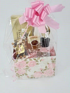Sweet Pink Flowers Basket